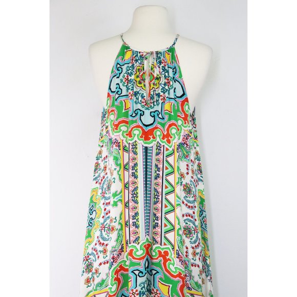 Anthropologie Ella Halter Maxi Dress Tunic Sleeveless Handkerchief Hem XS Small - Picture 9 of 9